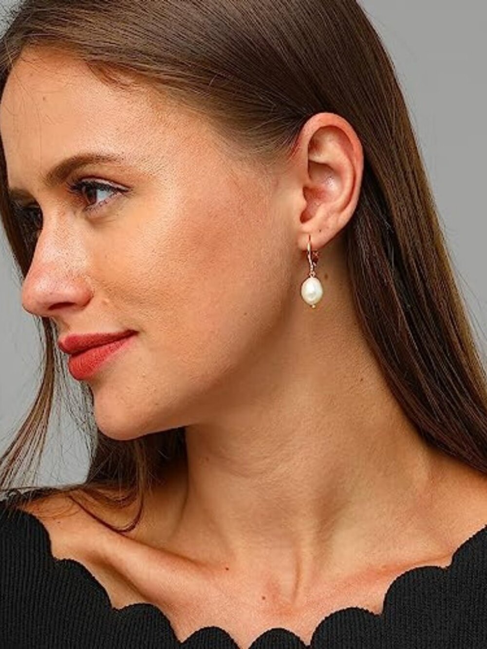 Gold Huggie Small Hoop Earrings with Charm